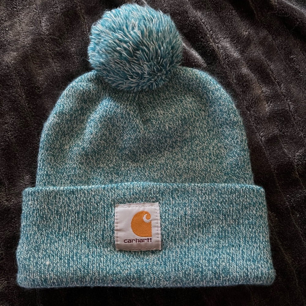 Carhartt Blue Knit Cuffed Beanie Hat